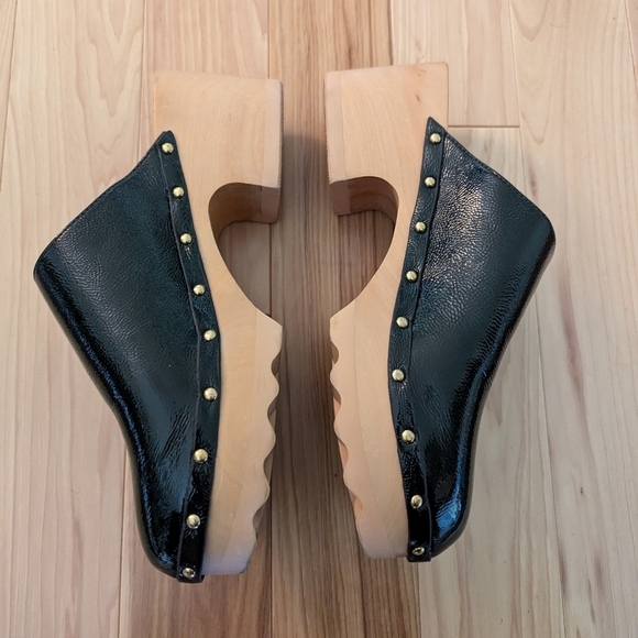 Aerosols Ari dark green patent leather clogs sz 9 - Picture 2 of 7